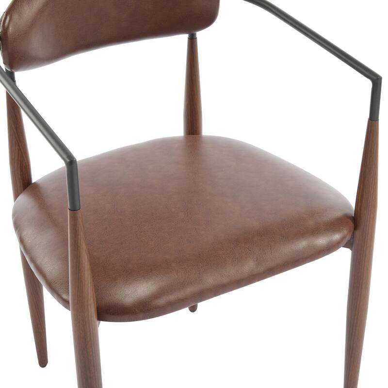 Modern Industrial Elmore Upholstered Dining Chairs (Set of 2) with Iron Frame by Christopher Knight Home