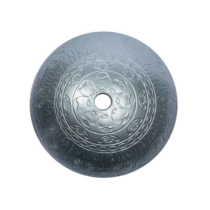 Eden Bath Teal Glass Vessel Sink With Embossed Pattern