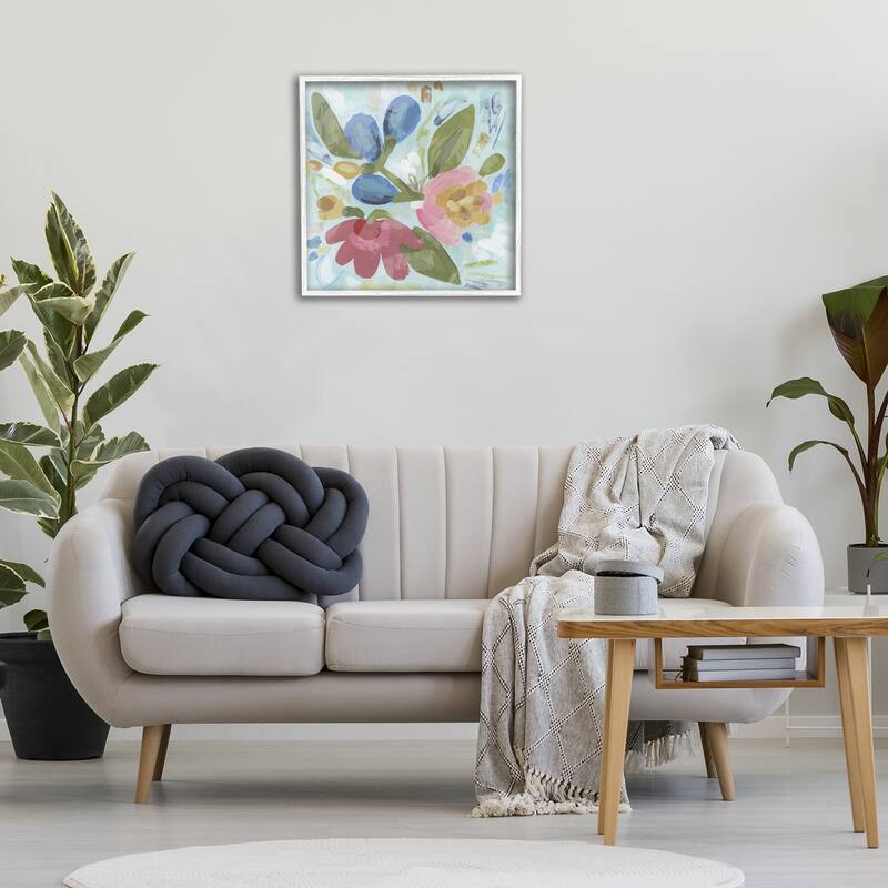 Stupell Bright Boho Flowers Framed Giclee Art Design By June Erica Vess