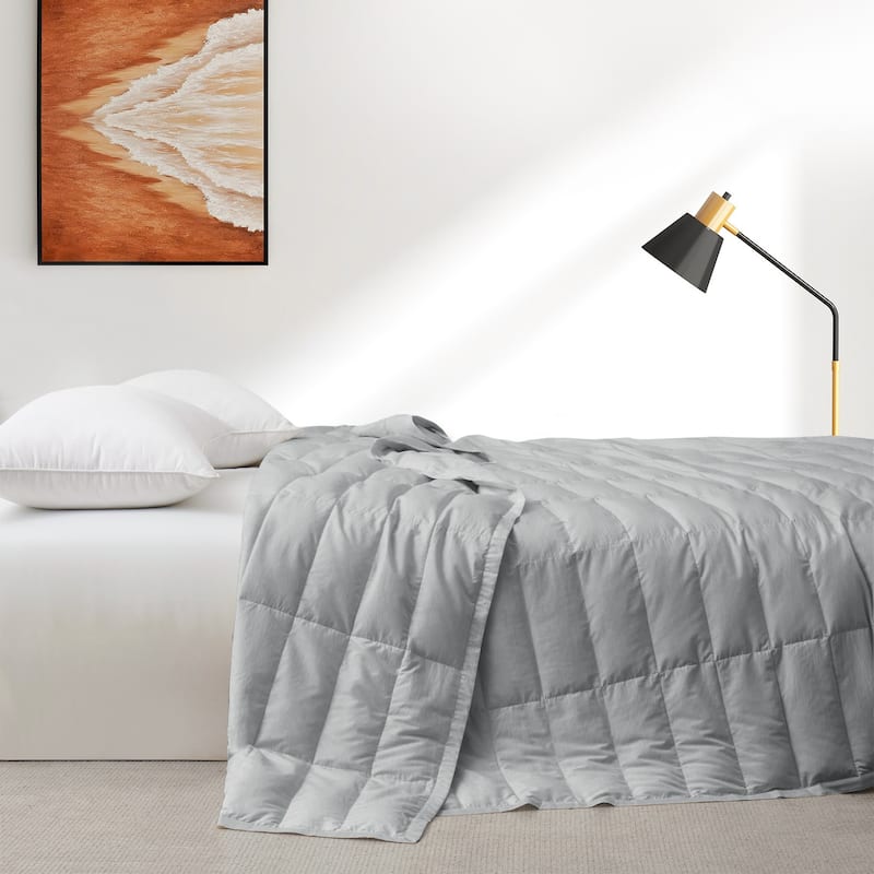 Lightweight Cooling Lyocell White Down Comforter, Tencel Oversized Blanket for Summer