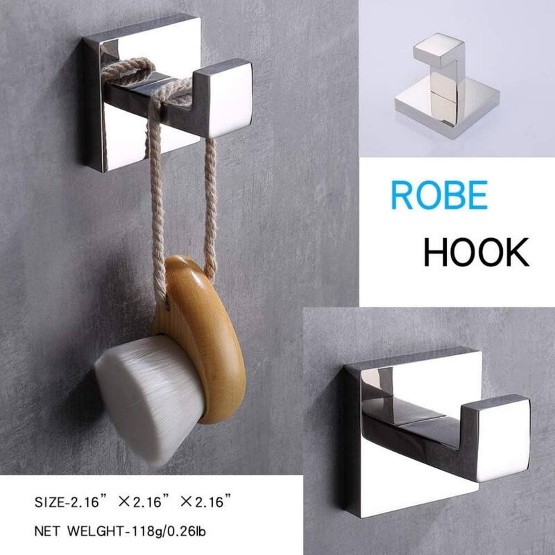 2 Pack Stainless Steel Wall Mounted Towel, Robe, Coat Hooks, Heavy Duty Wall Hooks for Bathroom and Kitchen.