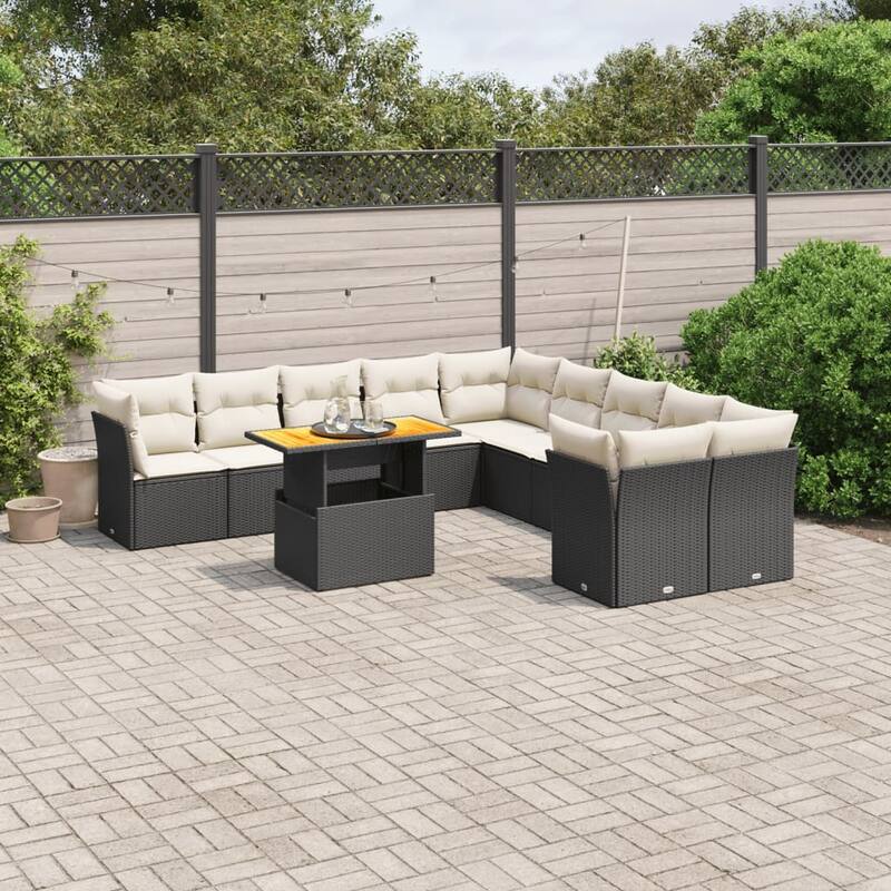 vidaXL Garden Sofa Set - Black  - form2