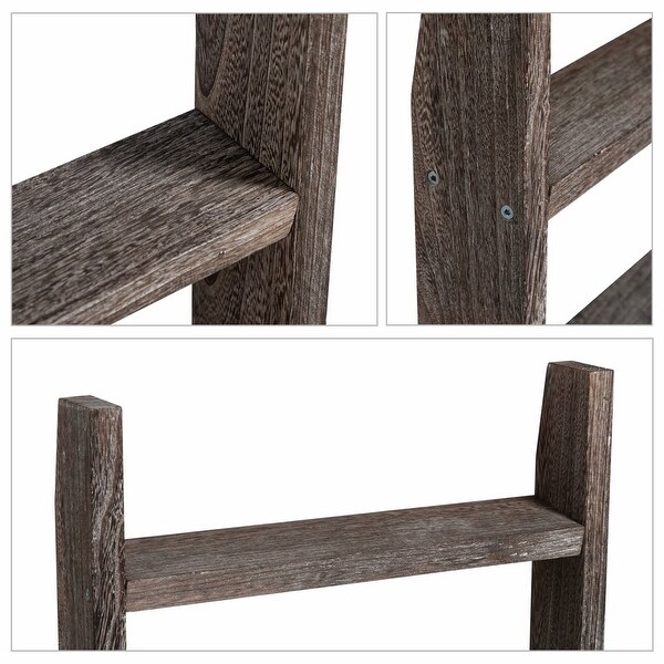 Rustic Vintage Blanket Ladder Decorative Wood Ladder Shelf On