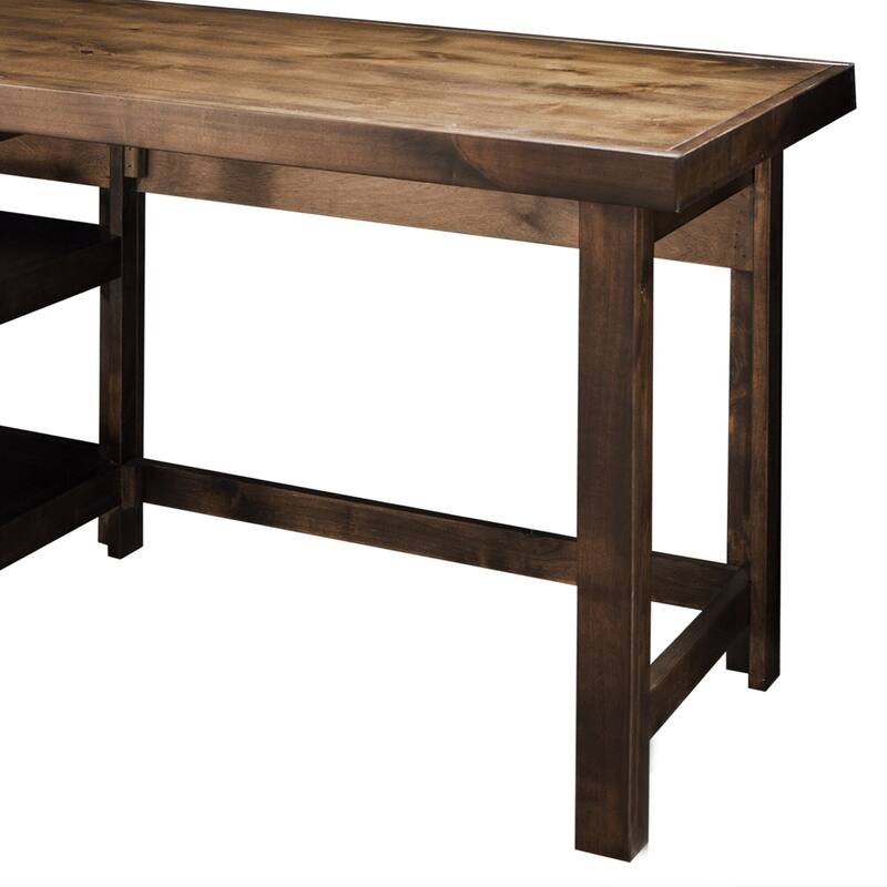 Bridgevine Home Sausalito 60 inch Workstation Desk, No Assembly Required, Whiskey Finish