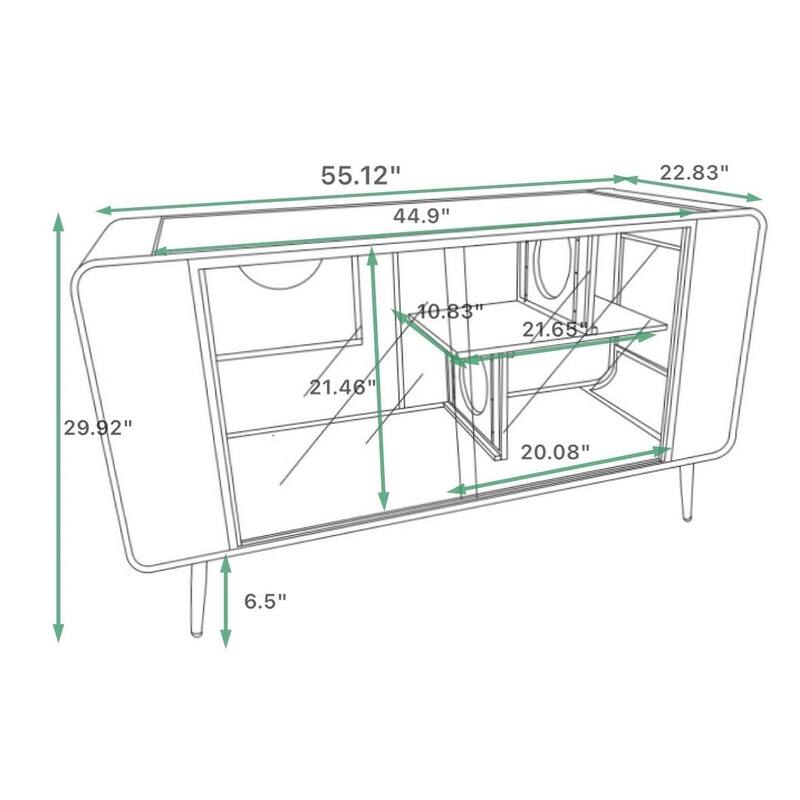 55.12 "Spacious Cat House with Tempered Glass for Living Room