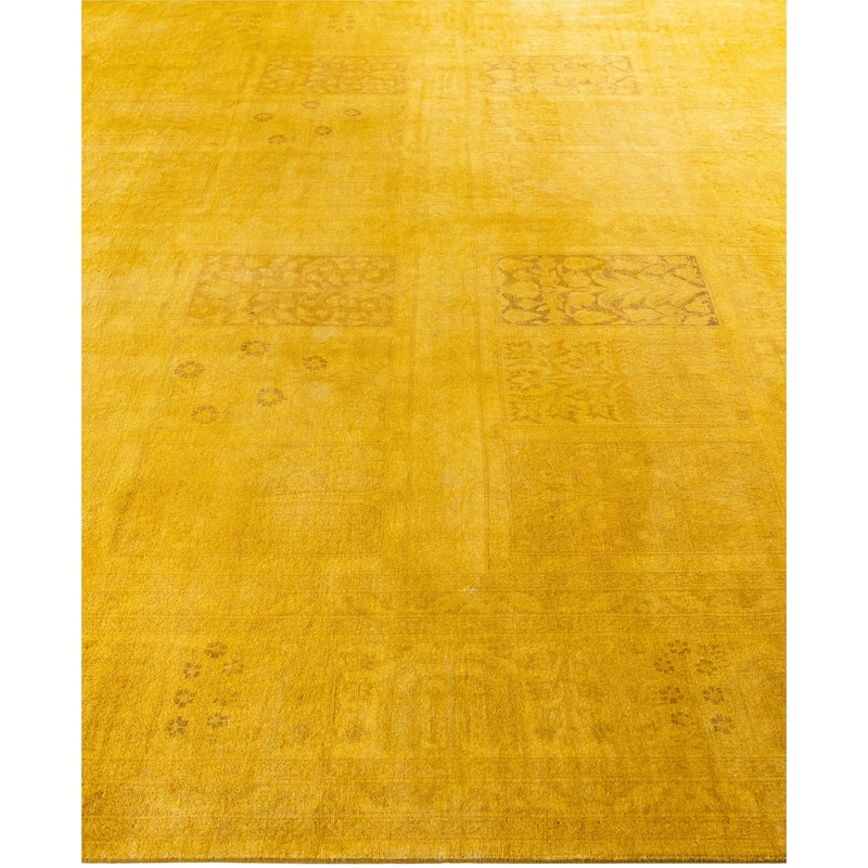 Overdyed One-of-a-Kind Hand-Knotted Area Rug - Yellow - 8' 2" x 10' 4"