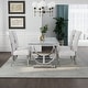 preview thumbnail 66 of 193, 65 inch Faux Marble Dining Table Set with Boucle Dining Chairs