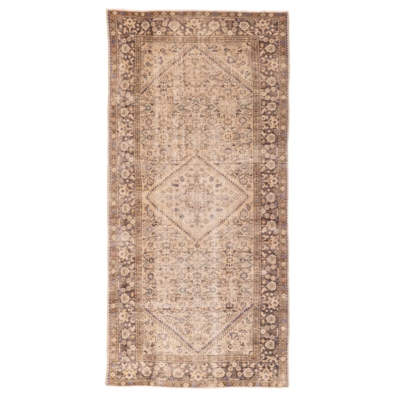 ECARPETGALLERY Hand-knotted Antalya Vintage Beige Wool Rug - 5'3 x 10'8