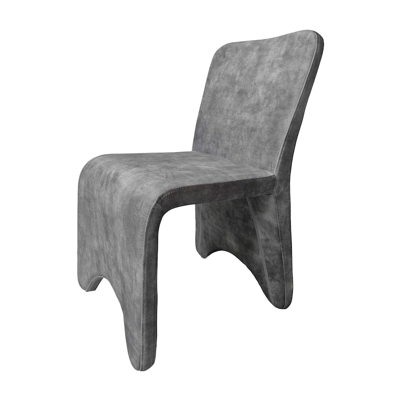 Modrest Ditka Modern Grey Velvet Dining Chair (Set of 2)
