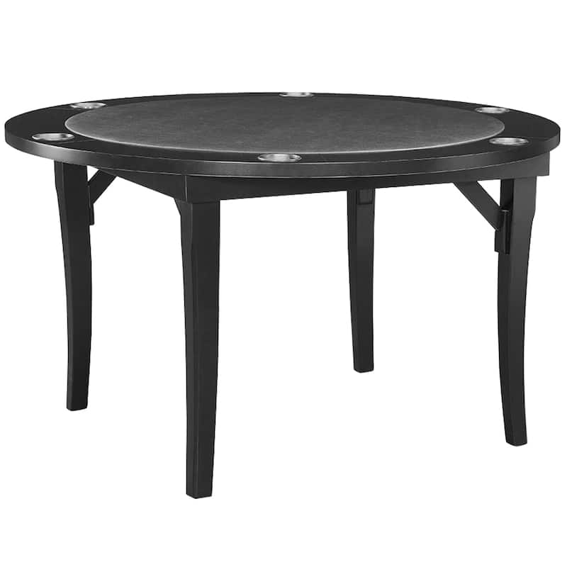 Wood Folding 48 Inch Poker Game Table By RAM Game Room - 48 INCH - Black