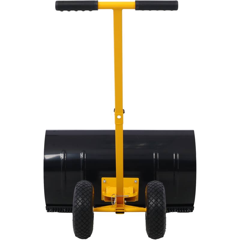 Anmytek Heavy Duty Snow Shovel Wheeled Driveway Sidewalk Pusher Winter Removal Tool - 29 in. W X 47 in. D X 16.5 in. H