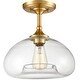 preview thumbnail 1 of 5, Birindisi Modern Brass Finish Clear Glass Ceiling Lights Flush Mount