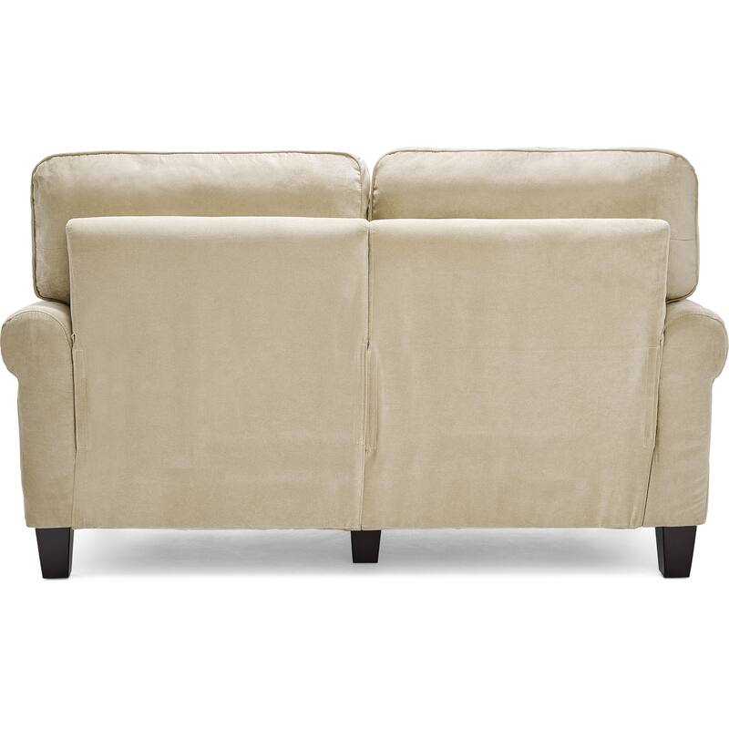 Serta Copenhagen 61" Loveseat for Two People, Pillowed Back Cushions and Rounded Arms, Durable Modern Upholstered Fabric