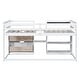 preview thumbnail 11 of 14, Versatility Twin Size Low Loft Bed Wood Guardrail Bed with Rolling Desk, Shelf and Two Underside Storage Drawers