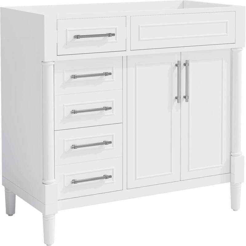 36" Freestanding Bathroom Vanity with Resin Sink and 3 Drawers