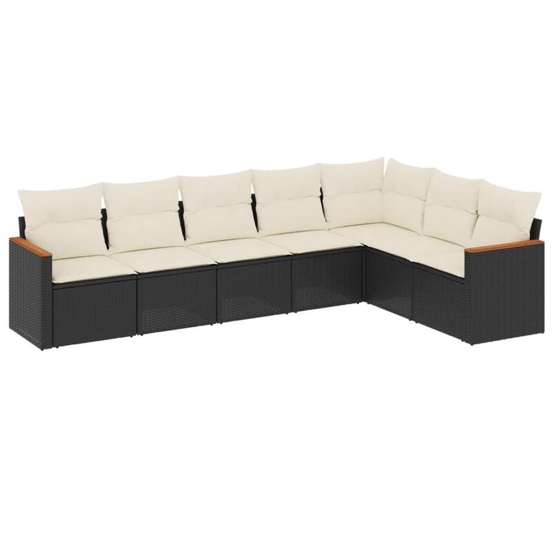vidaXL Garden Sofa Set Black - 24.4 x 24.4 x 27.2
