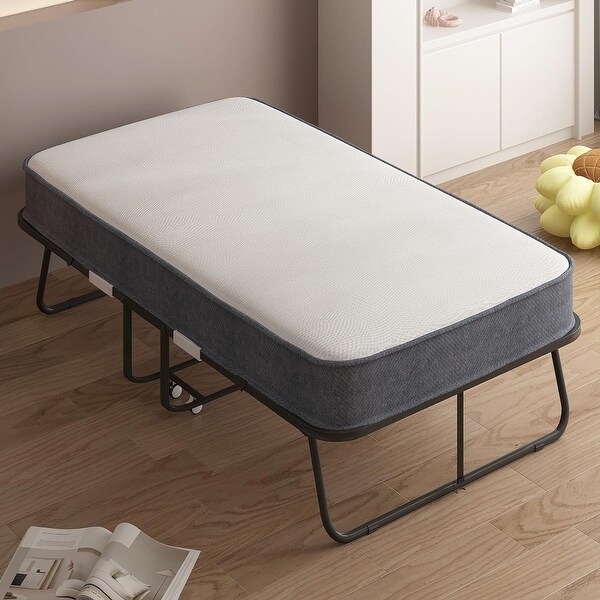 Mixoy Space Saving Foldable Bed with Mattress Portable Bed with Lockable Wheels On Sale Bed Bath Beyond 37210455