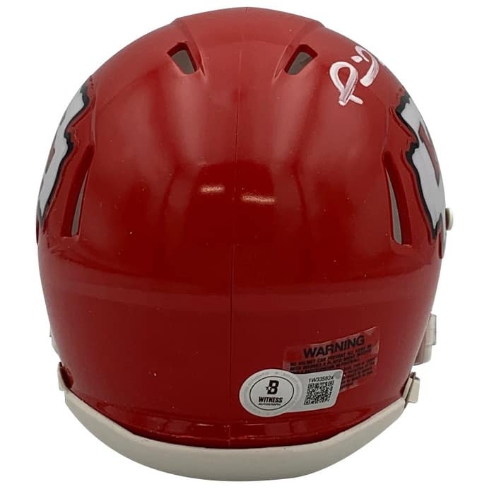 Patrick Mahomes Autographed Kansas City Chiefs Signed Football Mini Helmet Beckett COA - 8' x 11'