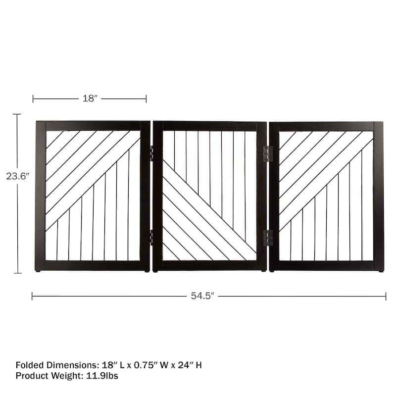PETMAKER 3-Panel Foldable Pet Gate, Black - N/A