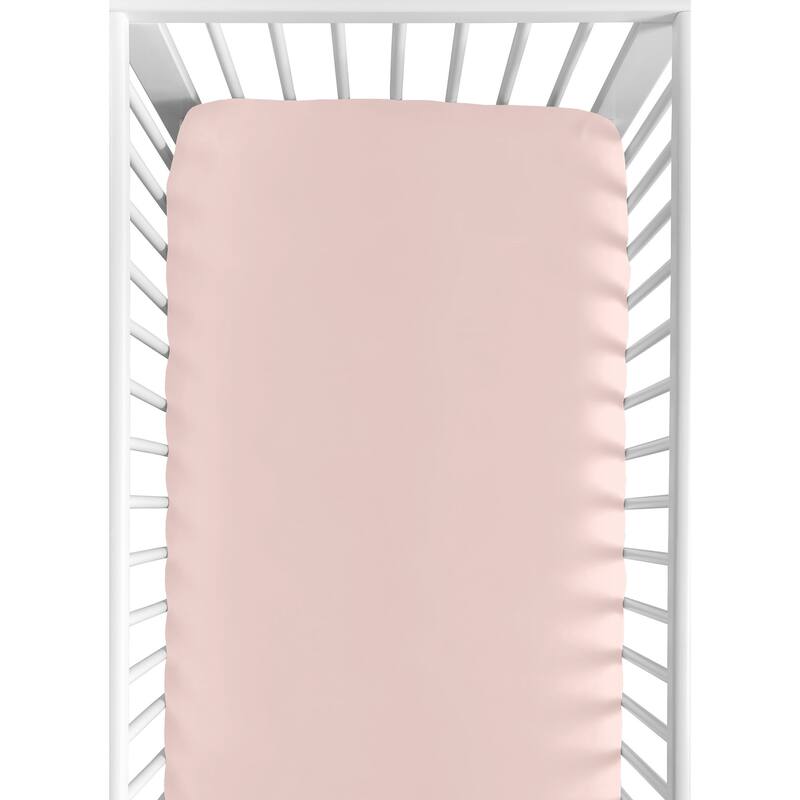 Sweet Jojo Designs Boho Shabby Chic Floral Girl 2 Pack Fitted Crib Sheets Solid Pink Ivory Bohemian Vintage Watercolor Nature