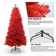 preview thumbnail 7 of 8, Pure Red PVC Christmas Tree with Hinged Branches & Stable Metal Stand