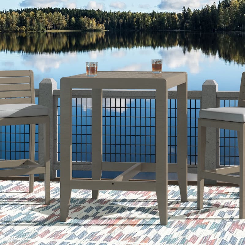 Homestyles Sustain Gray Wood Outdoor High Bistro Table - 30" x 30" x 40" - Gray