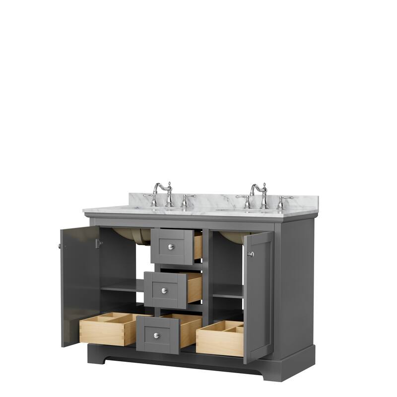 Avery 48-Inch Double Vanity Set with Oval Sinks, No Mirror
