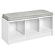 preview thumbnail 19 of 21, Porch & Den Southbrook 3-cube Storage Bench w/ Grey Cushion White