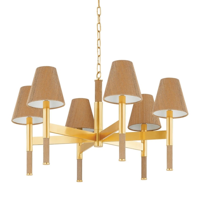 Hudson Valley Lighting 3434 Lindenwood 6 Light 34" Wide Chandelier - Aged Brass