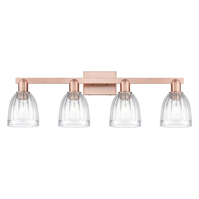 Innovations Lighting 716-4W-12-33 Brookfield Vanity Brookfield 4 Light - Antique Copper / Clear