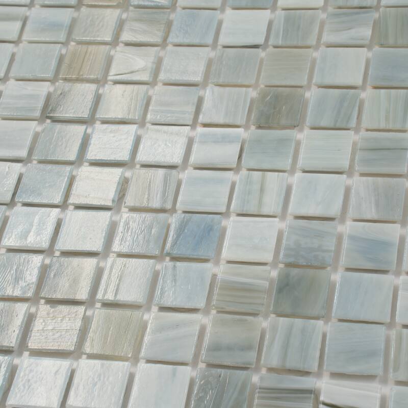Apollo tile 12" x 12" Celestial Glossy Pearl Blue Glass Tile (20 sq ft/case) - 20 Pack