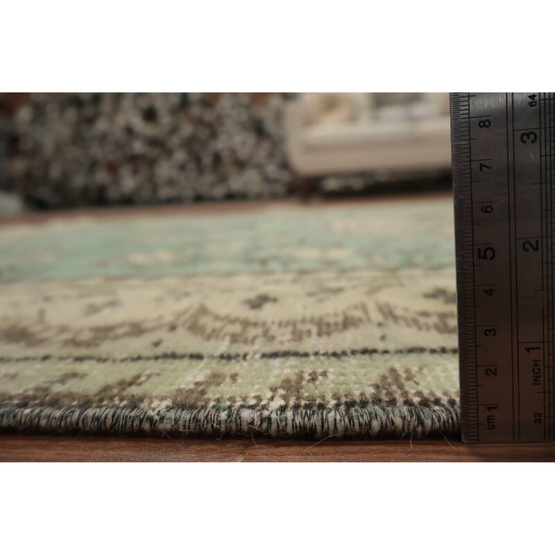 Hand Knotted Oriental 100% Wool Carpet Transitional Floral Green Anatolian Area Rug - 7' 9'' X 4' 10''