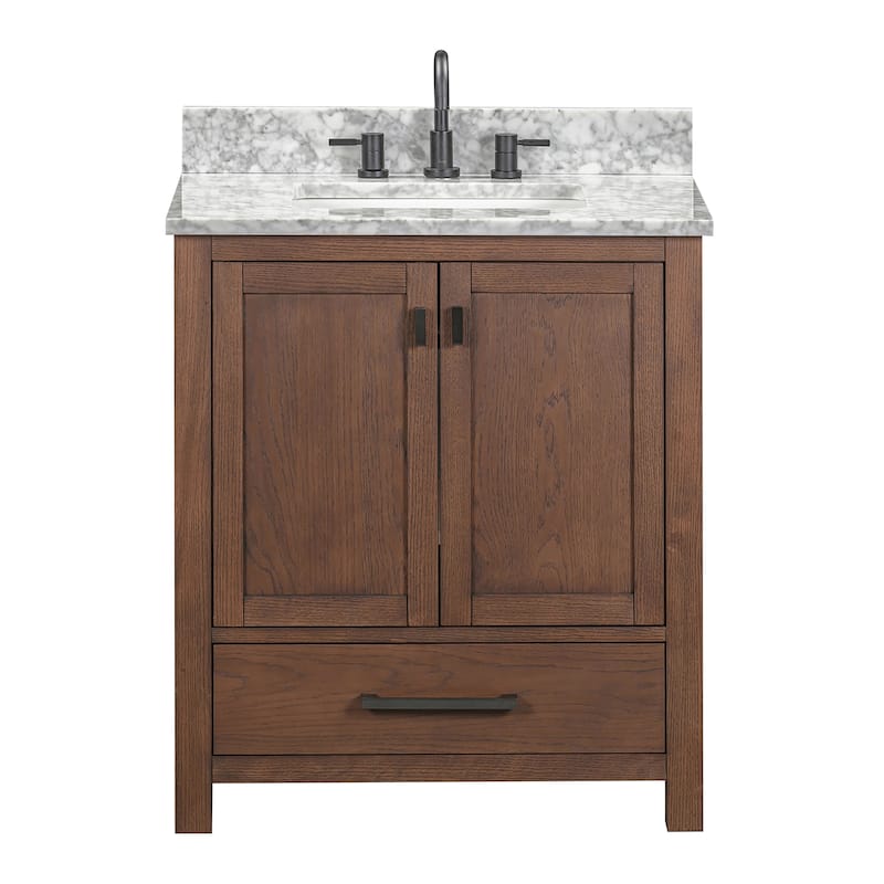 Avanity Modero 30 in. Single Sink Bathroom Vanity with Carrara Marble Top - 31"W x 22"D x 35"H