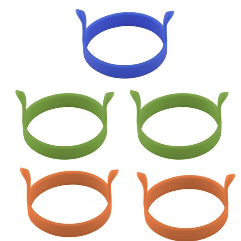 5 Pcs Silicone Nonstick Fried Egg Ring Pancake Shaper Mould Tri Color - Blue,Green,Orange - 0.6" x 3"(H*D)