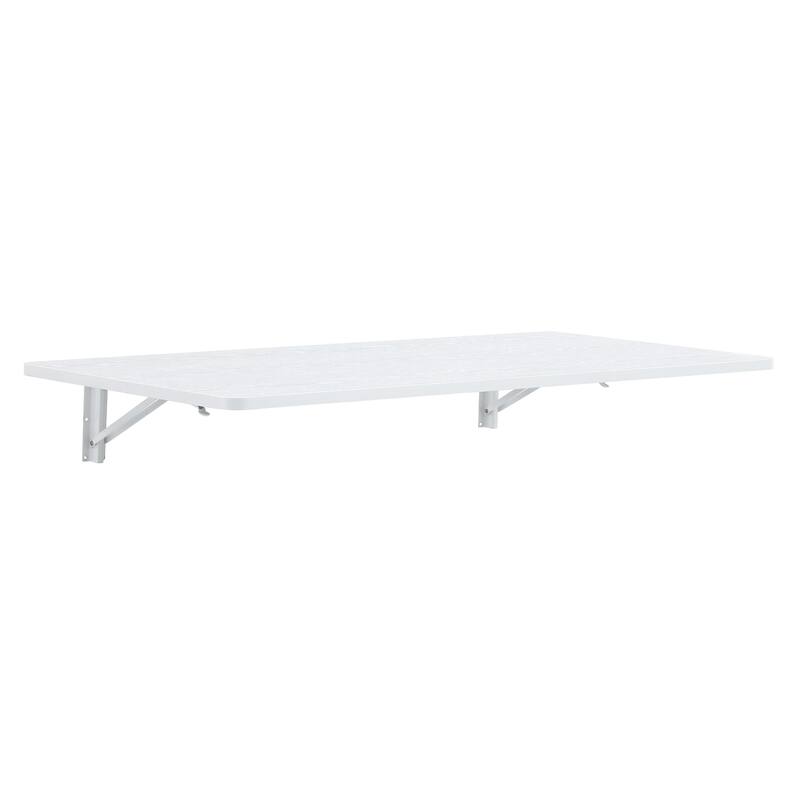Versatile Folding Side Table Wall Mounted Magazine Holder Workbench Fold Down Desk with Smooth Rounded Corners and Wood Grain