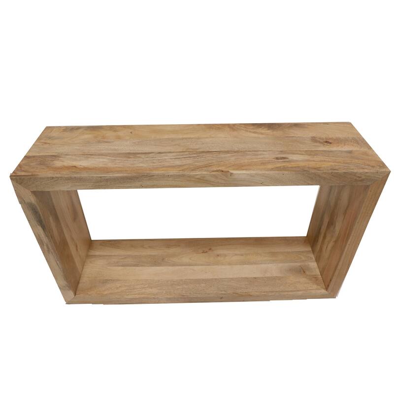Keli 52 Inch Mango Wood Sideboard Console Table, Open Cube, 1 Shelf