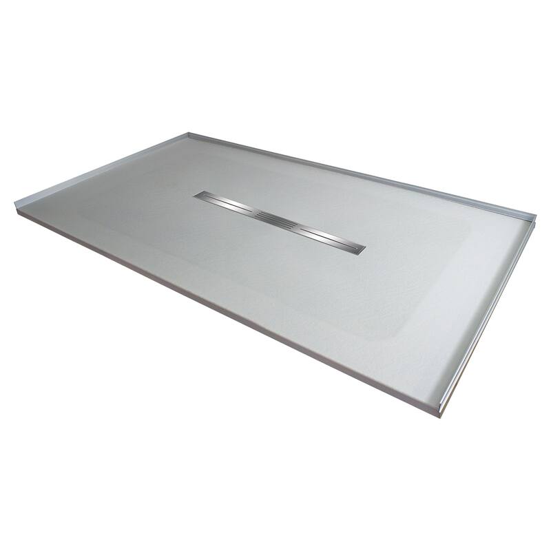 Transolid FZS6036C-09 60-in L x 35.5-in W Zero Threshold Center Drain Shower Base, Black - 60-in L x 35.5-in W