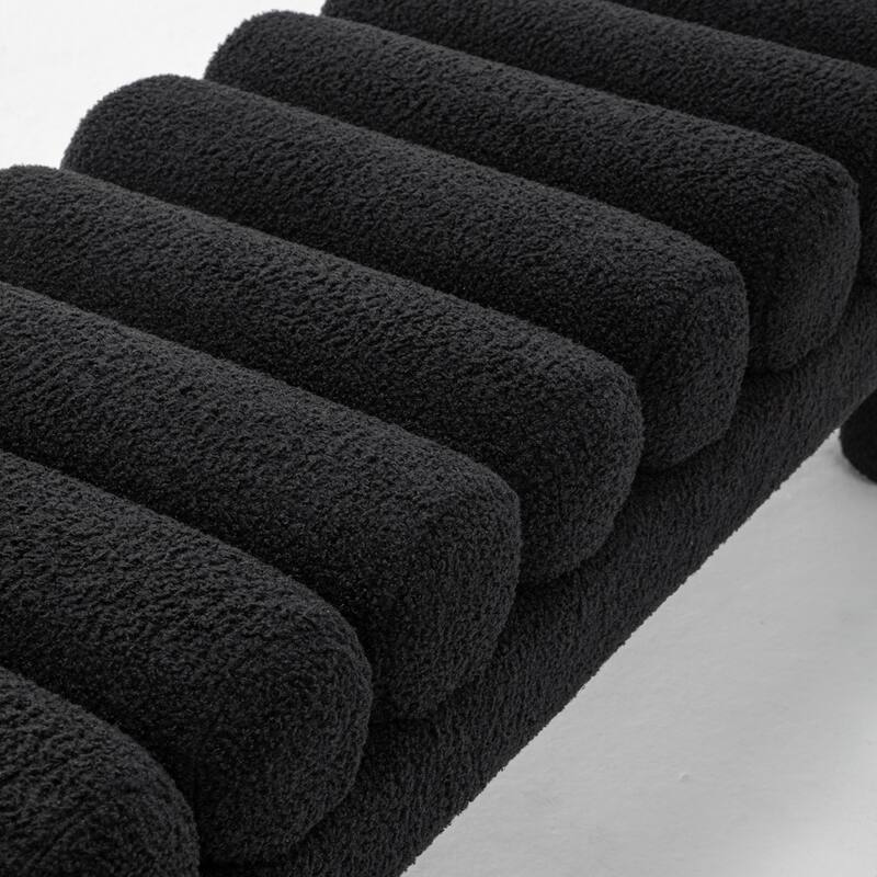 SEYNAR Modern Teddy Velvet Upholstered Rentangle Ottoman