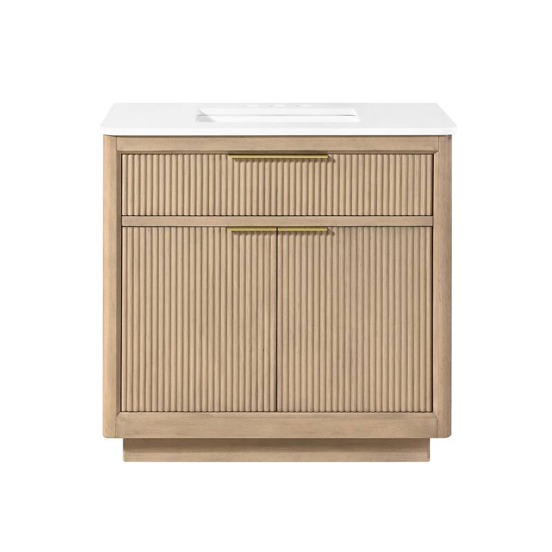 OVE Xander Bathroom Vanity with White Engineered Stone Top