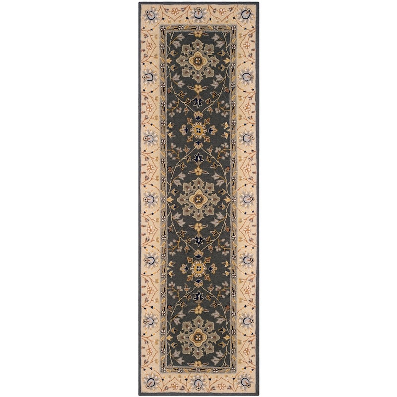 SAFAVIEH, Handmade Easy Care Mariola Oriental Rug - 2'6" x 10' Runner - Grey/Cream