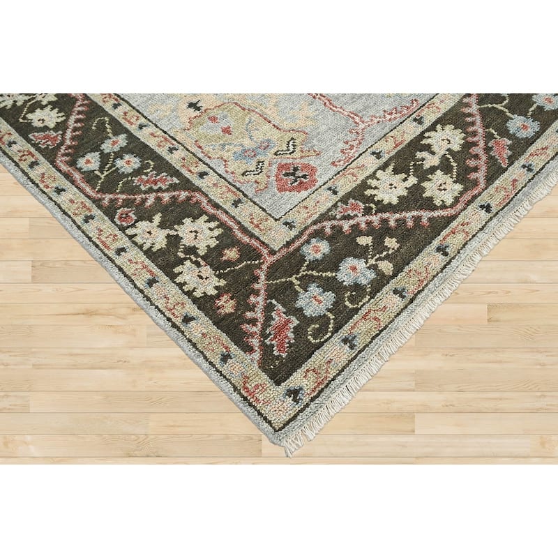 LoomBloom Multi Size Moss Traditional Handmade Oushak Wool Area Rug