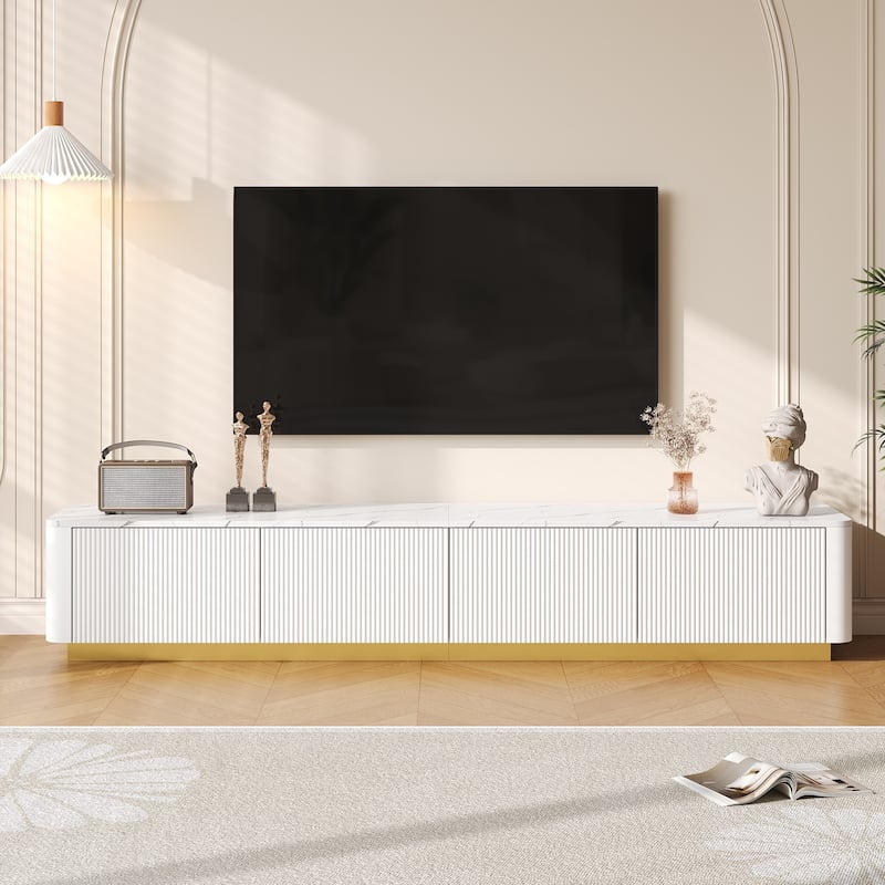 TV Stand with Sleek Design - White