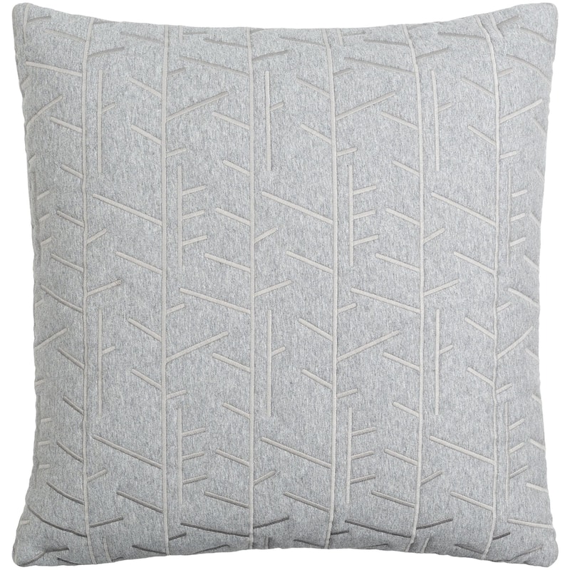 Brobarn Boho Throw Pillow - 18"L x 18"W - Cover Only - Light Gray