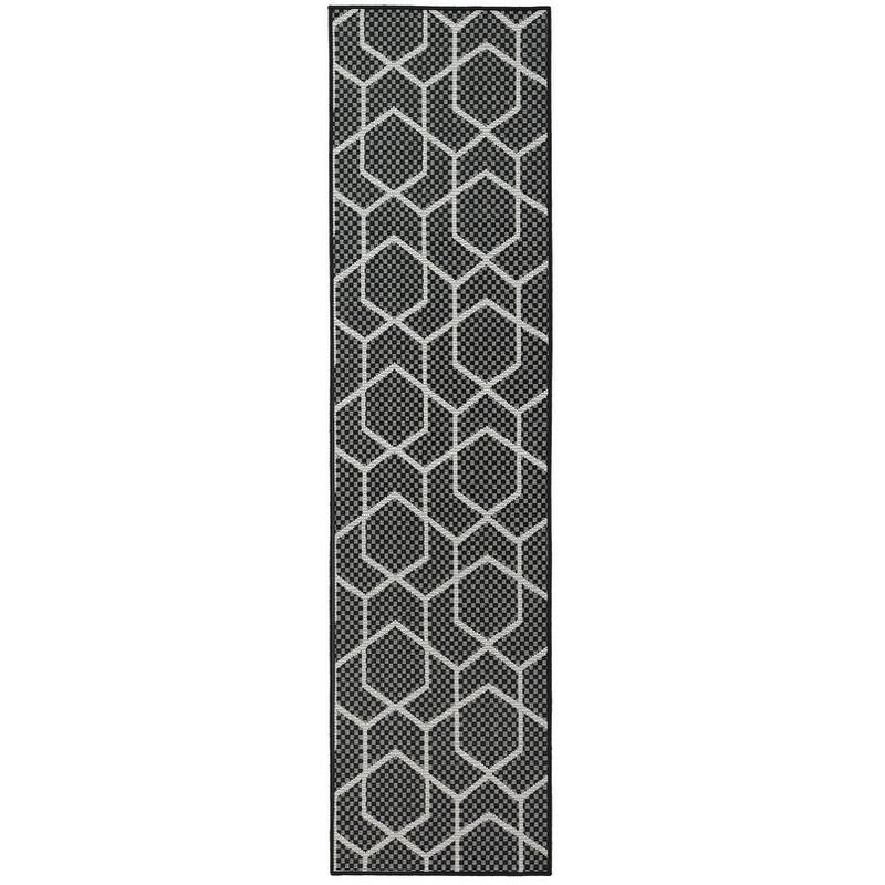 Nourison Horizon Indoor/Outdoor Geometric Area Rug - 2' x 6' - Black