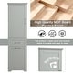 preview thumbnail 13 of 23, Freestanding Tall Bathroom Storage Cabinet, with 2 Different Size Drawers and Adjustable Shelf, Painted Finish