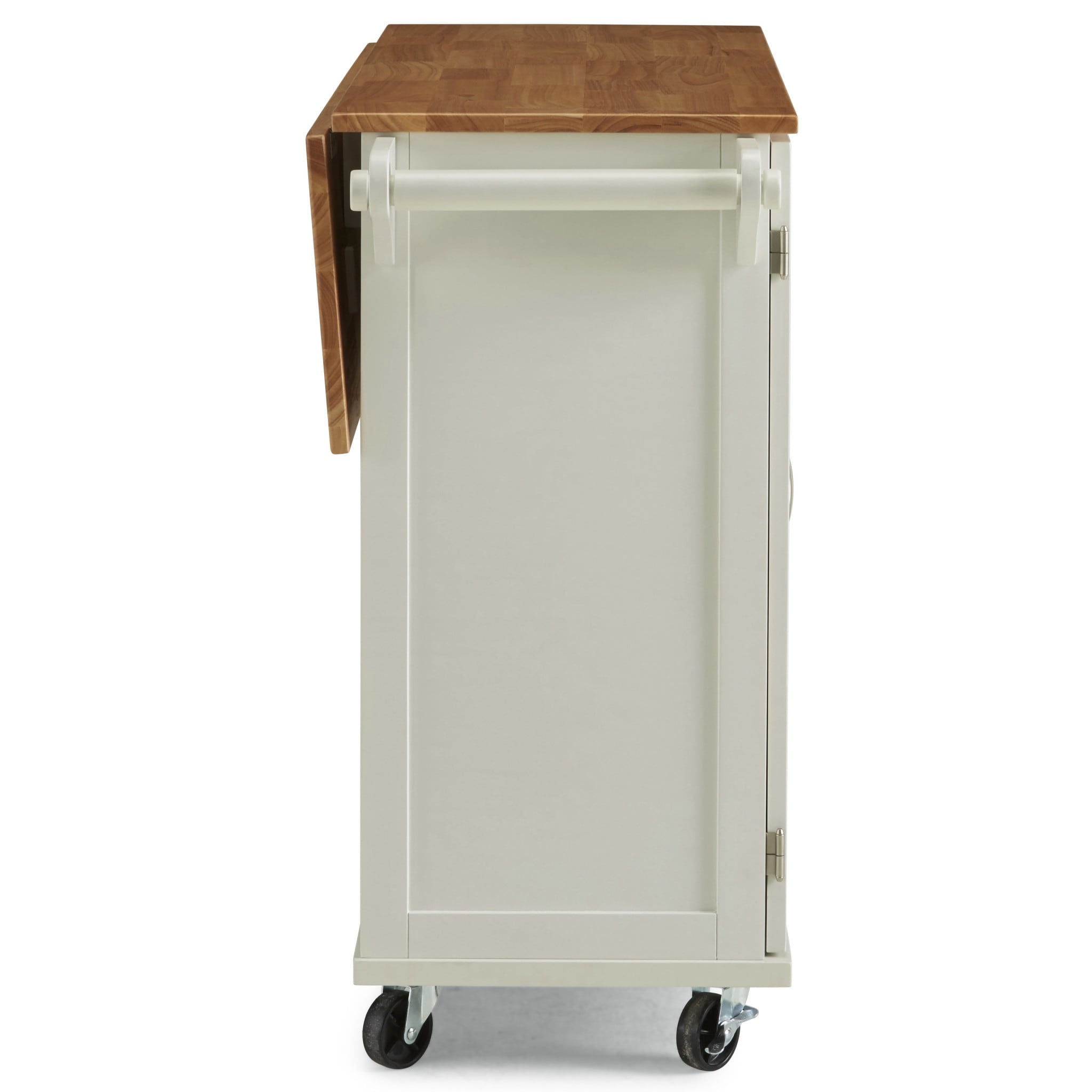 HOMESTYLES Dolly Madison Sage Green Kitchen Cart with Natural Wood