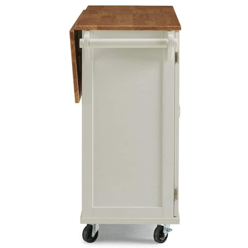 Homestyles Dolly Madison Off-White Wood Kitchen Cart - N/A
