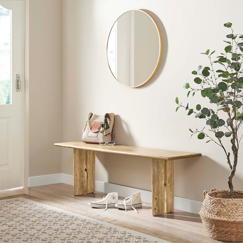 Amistad 58" Wood Bench - Oak