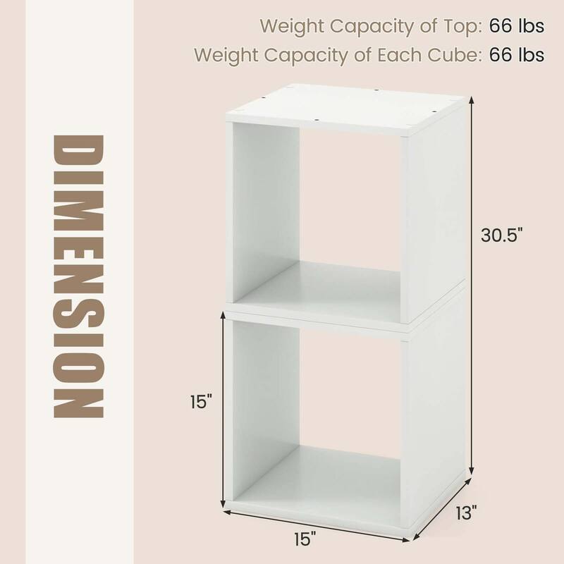 Costway 2PCS Stackable Storage Cube Free-standing Storage Organizer - See Details