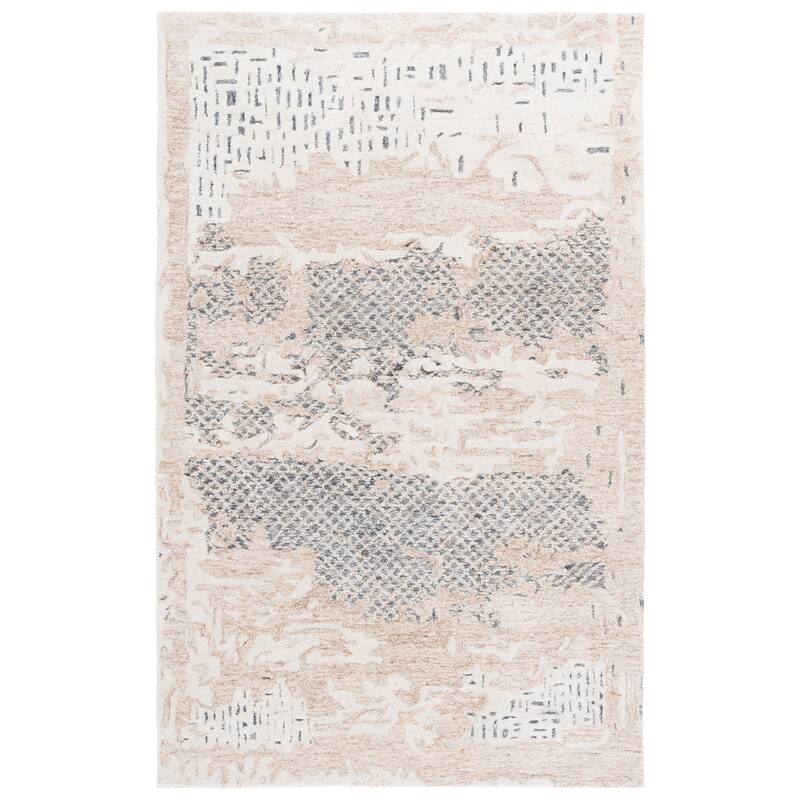 SAFAVIEH Handmade Harvest Dylis Modern Contemporary Wool Rug - 4' x 6' - Beige/Grey